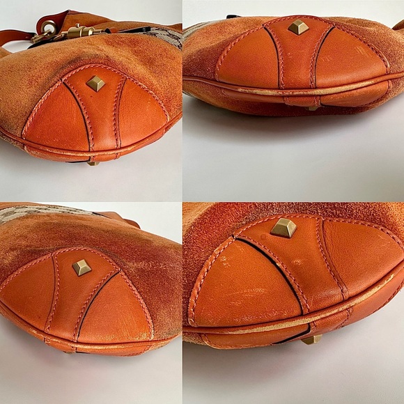✨GUCCI Suede Priston Lock Small Jackie O Hobo Shoulder Bag Burnt Orange - Picture 8 of 15